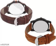 Attractive Men Brown Leather Analog Watch