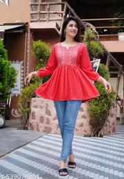 Short Kurti’s/LETEST TOP SHORT KURTI/short gown/tranding top/crop top/new style top/flower top/short kurta/short top/winert top/party top/wedding top/office top