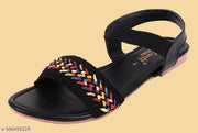 Solvyn Women Black Flats Sandal