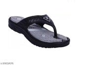 Black Solid Thong Flip-flops For Men