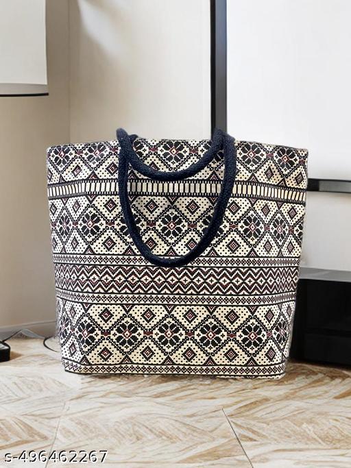 Elegant Edge: Black Cuve Blossom Tote l Shopping Bag l Grocery bag