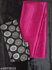 Sana Silk Satin Silk Maroon Embroidered Saree With Blouse