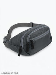 Light Grey Nylon Sling Waist Bag for Daily Use, Cycling & Running