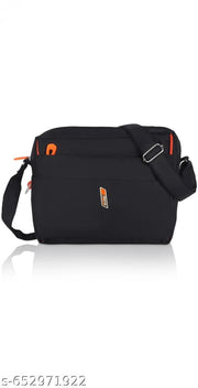 Black  unisex sling bag crossbody shoulder bag with Adjustable strap Durable for Travel Office Daily use