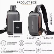 Waterproof Polyester Slim Unisex Crossbody Sling Bag Chest Backpack Men's Shoulder Bag, Leisure Travel Handbag, Hard Shell Anti-Theft Chest Bag (MULTICOLOR)