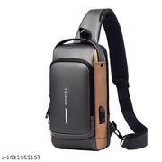 Waterproof Polyester Slim Unisex Crossbody Sling Bag Chest Backpack Men's Shoulder Bag, Leisure Travel Handbag, Hard Shell Anti-Theft Chest Bag