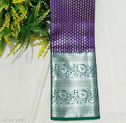 Woman Kanchipuram Silk Saree With Zari Border | kanchipuram Saree | Handwoven Silk Saree | Silk Saree | Saree for Women | Bridal Saree | Designer Saree