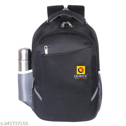 Qurox Men and Women Casual  Waterproof Laptop Bag for School College & Office (Black)