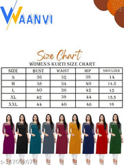 Casual American Crepe And Net Round-Neck 3/4 Length Sleeves Black Kurti (45"Inches)