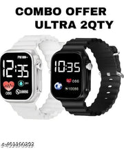 Black+White 2qty ultra combo digital watch men & women