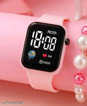 Combo of Two Pink Colour Small Led Light Digital Watch for Kids Girls