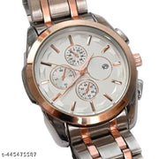 new design mettalic belt date working white watch for mens