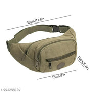 Unisex Canvas Waist Pack - Multi-Pocket Hiking Fanny Pack with Adjustable Strap for Travel & Outdoors