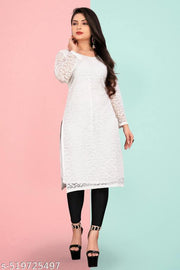 Designer Rassal Net Fabric Kurtis For Woman