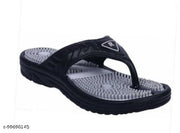 Black Colorblocked Thong Flip-flops For Men