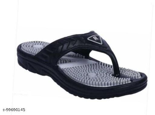 Black Colorblocked Thong Flip-flops For Men