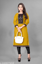 Desigener Kurti New Collection Cotton Blend Stylish New Trendy Embroidered Pattern Casual Kurta for Girls & Women