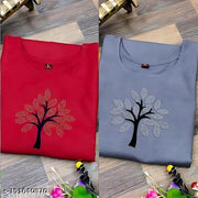 Fancy Festival Doimond  Hot Fix Cotton Kurti Combo-2