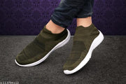 #Fancy #Olive Synthetic Sports Shoes For Men