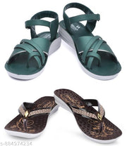 Multicolor Combo of Women's Slippers and Flipflop - Pack of 2