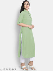 Women's Solid Rayon Kurtis