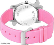 Pink Butterfly Diamond White Dial And Pink Belt Analog Watch For Girls And Women Bracelet Analog Watch For Women And Girls