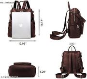MomsyStore 20 L Leatherette Backpack Purses for Women and Girls to Carry Daily Stuff