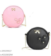 Stylish sling bag for girls and 2 pcs pink black