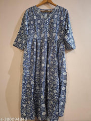 Printed Pom-Pom Anarkali