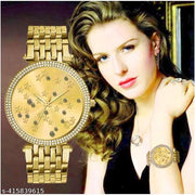 Bolun Analog Star Gold Women Wrist Watch