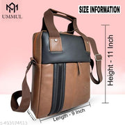 Ummul Brown Shoulder Bag Two-Tone Brown, Crossbody Laptop Satchel with Adjustable Strap