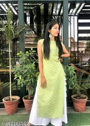 Girls Trending Hand Block print short Kurta,Stylish Woman Printed Rayon Top,Beautiful Sleevless Kurtis For Women