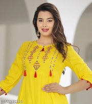 Women Embellished Viscose Rayon Anarkali Kurta
