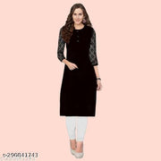 Polyster/Crepe fabric-Women's Stitched 3/4 Sleeve Kurta For Daily Use