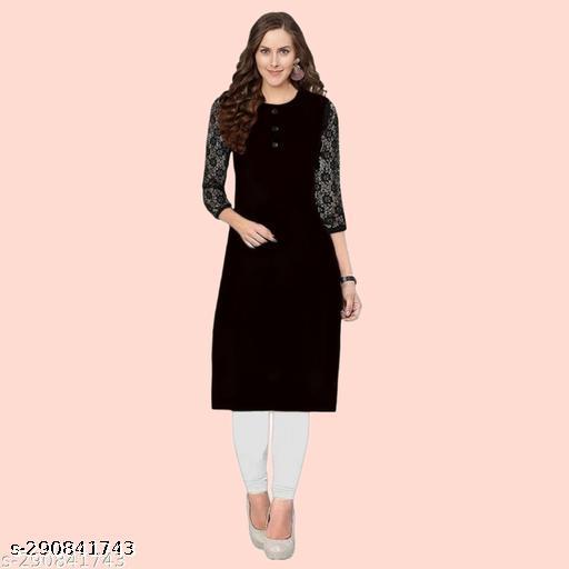 Polyster/Crepe fabric-Women's Stitched 3/4 Sleeve Kurta For Daily Use