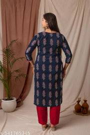 Amthi's Pure cotton handblock printed A-line Kurti for woman