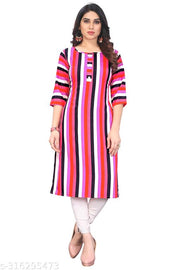 Women Printed Crepe Straight Kurti