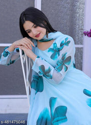 Jash Creation Fancy Printed Kurti Dupatta Set With Belt For Women