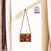 NAKASA Women's Kashmiri Handmade Flower Embroidery Small Pink Clutch Bag