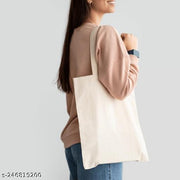 Plain White Cotton Tote Bag with Zip closure | Blank Canvas Tote for DIY Craft, Painting & Embroidery | Tote bag for women cotton