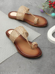 New kolhapuri slim flats for women Tan