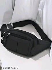 Men's Black Waist Bag | Stylish Travel & Casual Sling Belt Bag