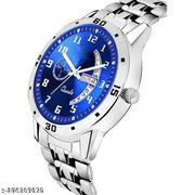 Day & Date Function Watch With Blue Dial & Alloy Chain Analog Watch - For Men
