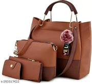 Hercraft Shoulder Pu-Leather Handbags for Women's. Combo Set of 4