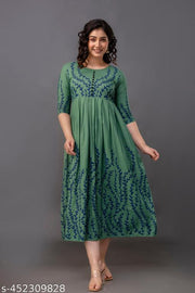Festive Special Kurtis –Trendy Attractive Flared Gown, Anarkali Kurti, Kurta-Dress