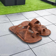 Stylish Men's Syntethic Leather Brown Flipflops