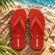 YUKI Unisex Red Stylish Rubber Flip Flops | YUKI slippers | Unisex flip flops | Hawai chappal | Ultra-light Slippers | Non-slip Flip Flops | Rubber footwear | Waterproof Flip Flops | Comfortable Slipper for Men & Women