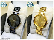 Attractive New Solid Dial Attractive Metal Chain Belt Analog Watch for Women