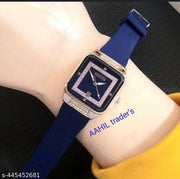 Latest trends premium looks square shape diamond case design analog watch for women and girls