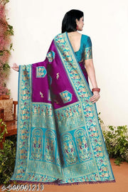 Cotton Silk Jacquard Saree with Unstitched Blouse